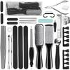 Professional Medical Pedicure Tools Kit Stainless Steel Callus Remover 26-Piece Set for Foot Care Home Use
