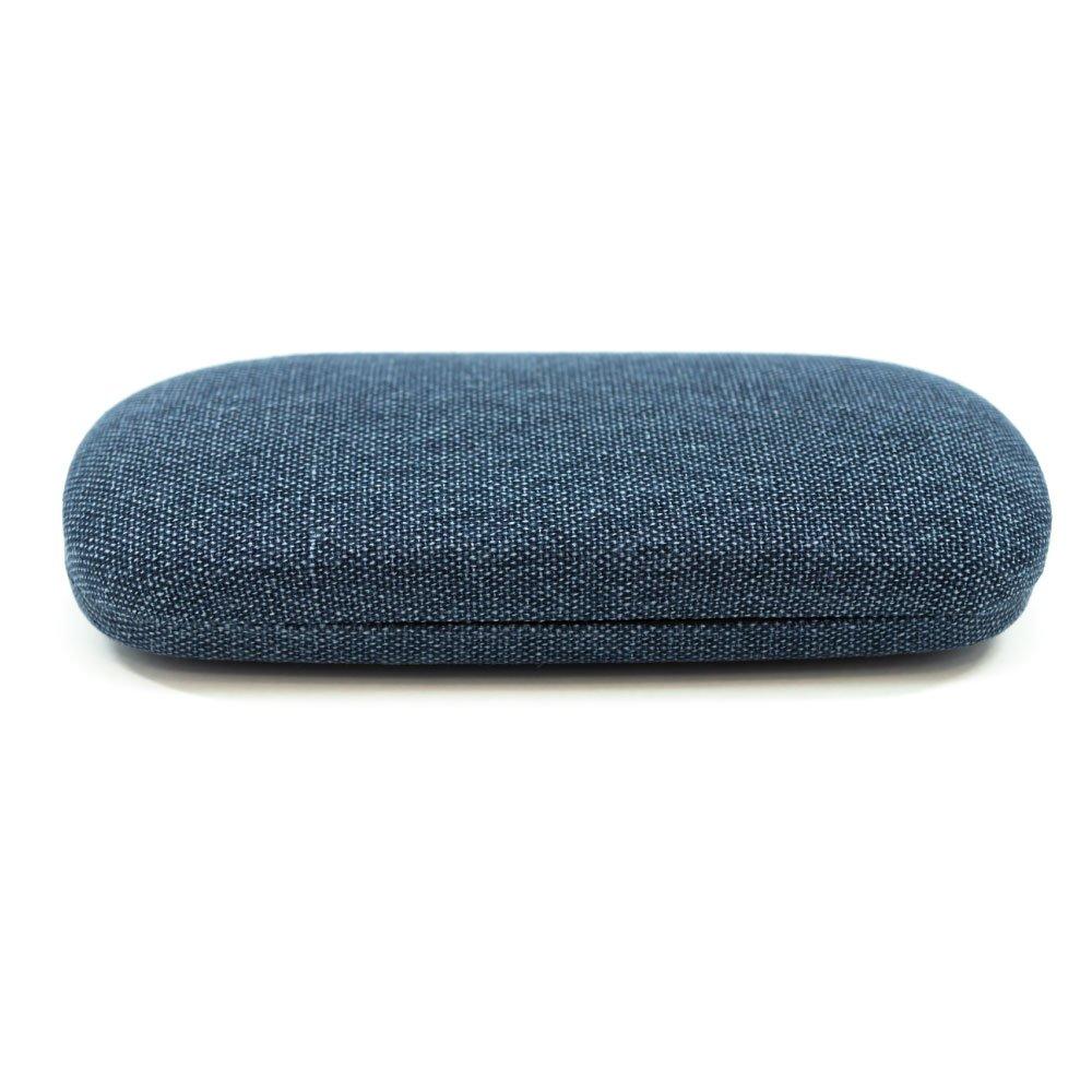 Eyeglass Stylish Hard Metal Case with Casual Denim Fabric for Functional and Stylish Blue MIDI-Midi Case, Storage, (case-004,c1)