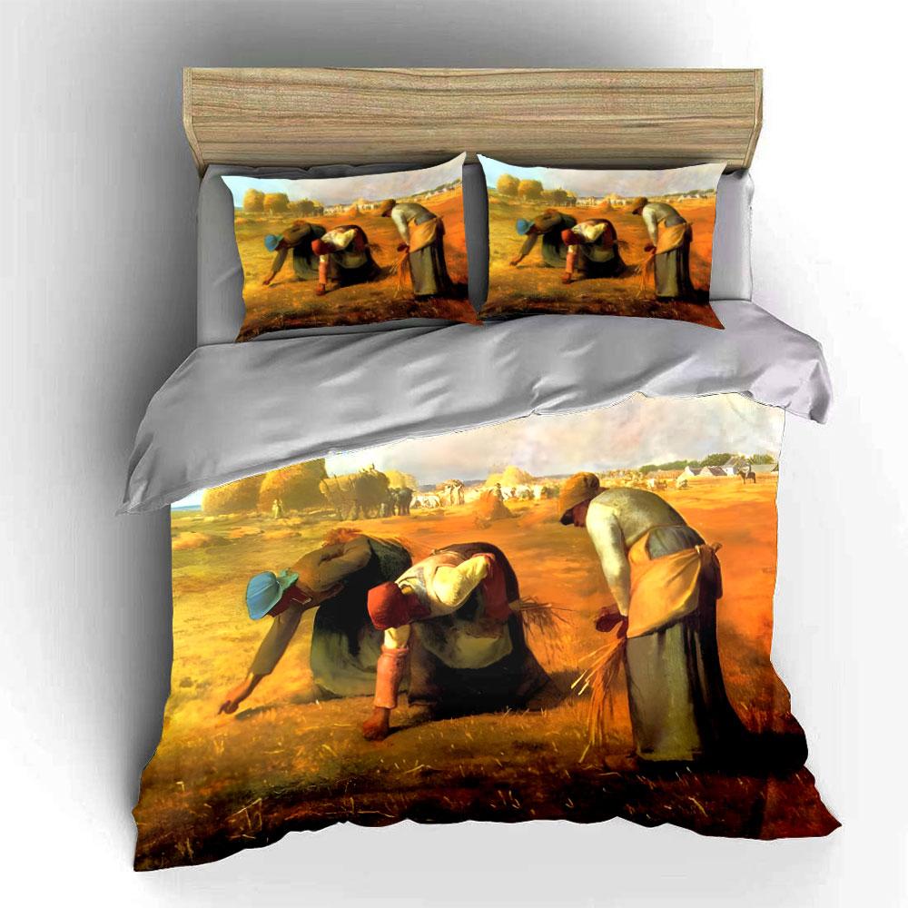 Harvesting Scene In Field Bedding Set for Kids Luxury Gift 3pcs Digital Print Comforter Set Soft Comfortable Breathable