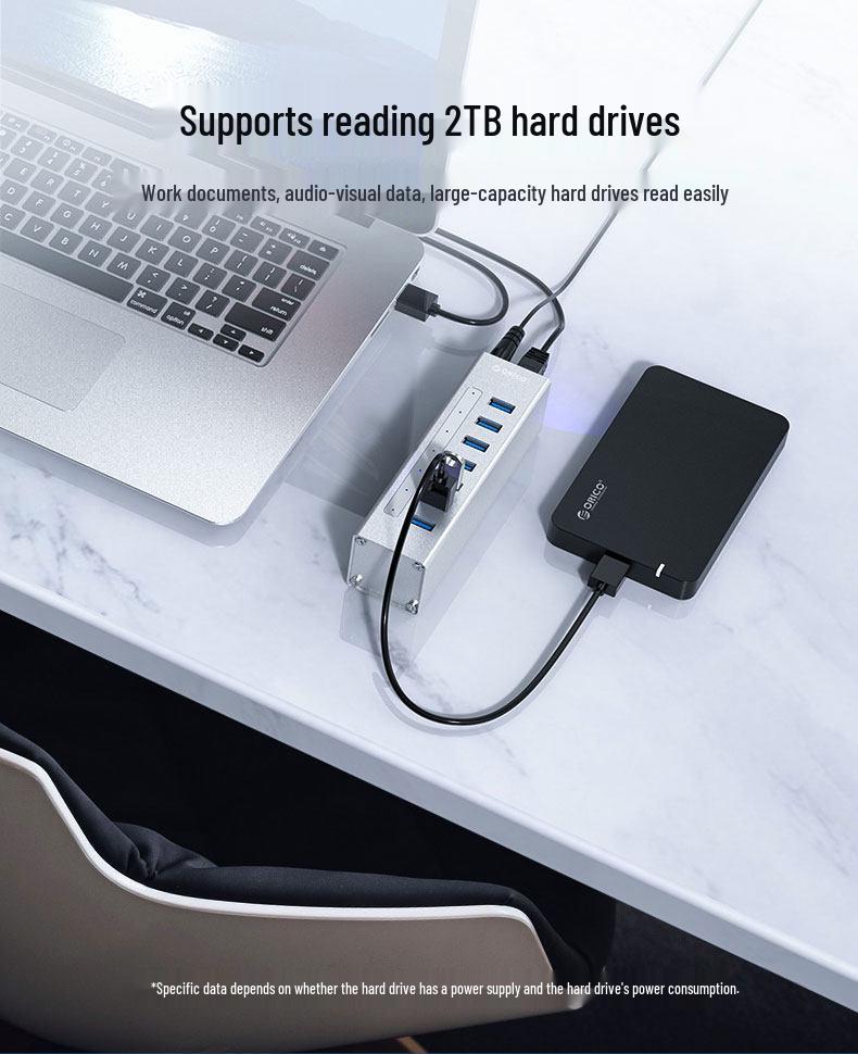 ORICO A3H High-Speed USB 3.0 Four-Port Expansion Hub with Power Supply