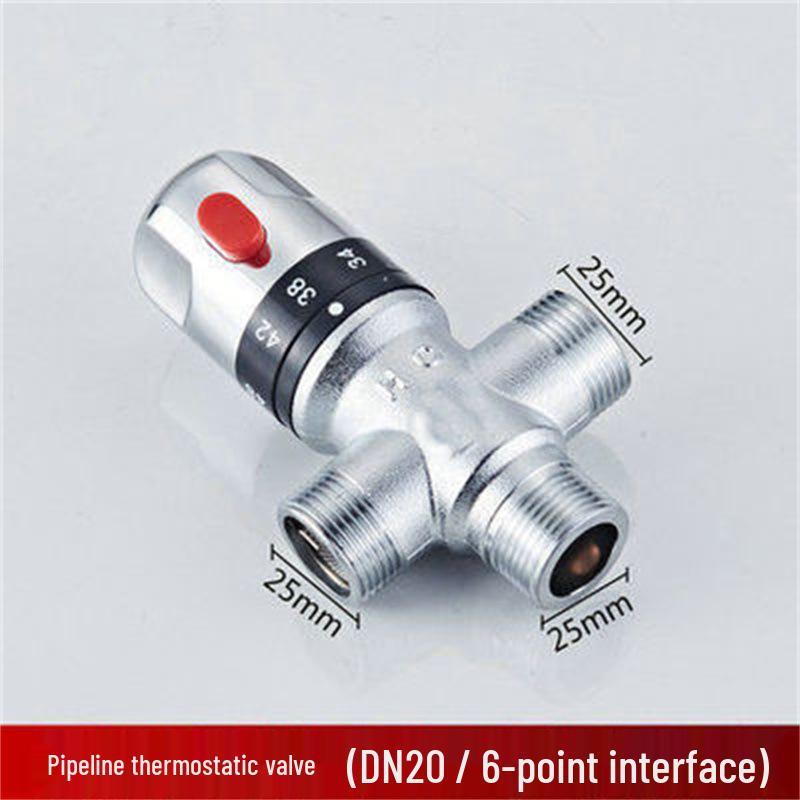 All-Copper Solar Thermostatic Mixing Valve for Shower - Three-Way Hot & Cold Water Control