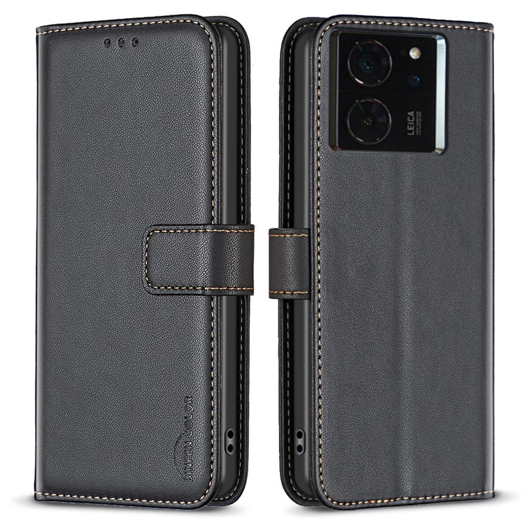 BINFEN COLOR BF17 For Xiaomi 14T Case Wallet Folio Flip Leather Phone Cover