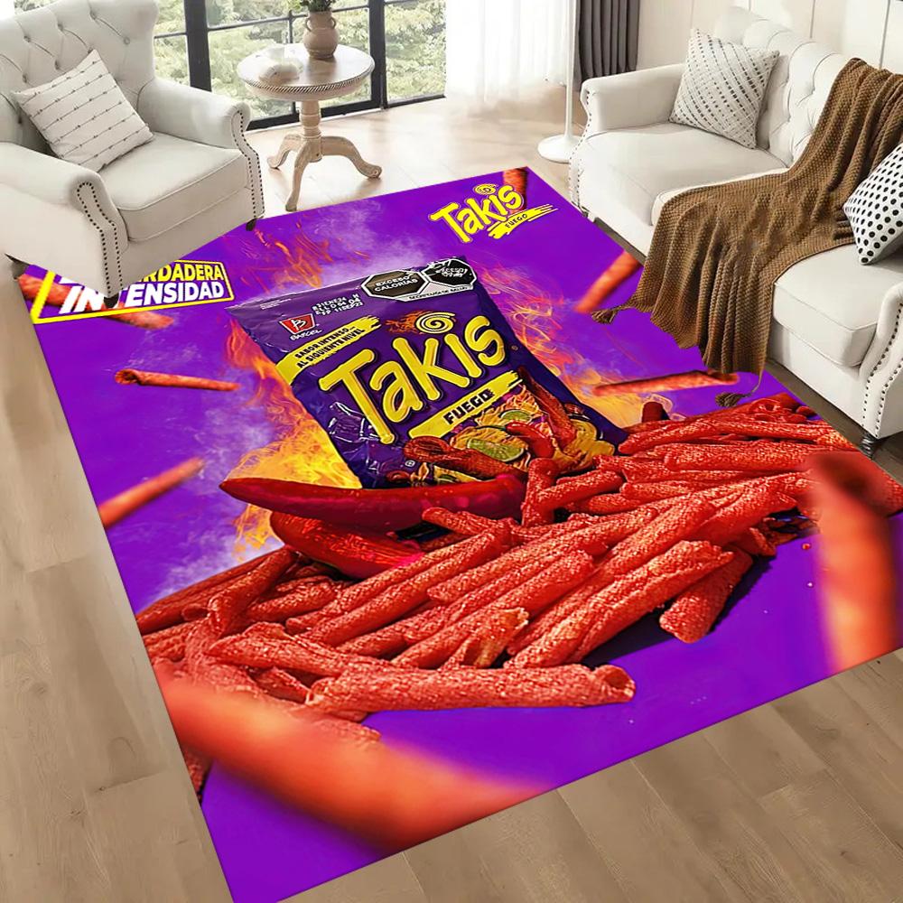 Limitierte Edition Takis Churro Geschmack Quadratische Teppiche sind eine großartige Wahl für Wohnzimmer, Schlafzimmer, Heimdekoration und als Geschenke.