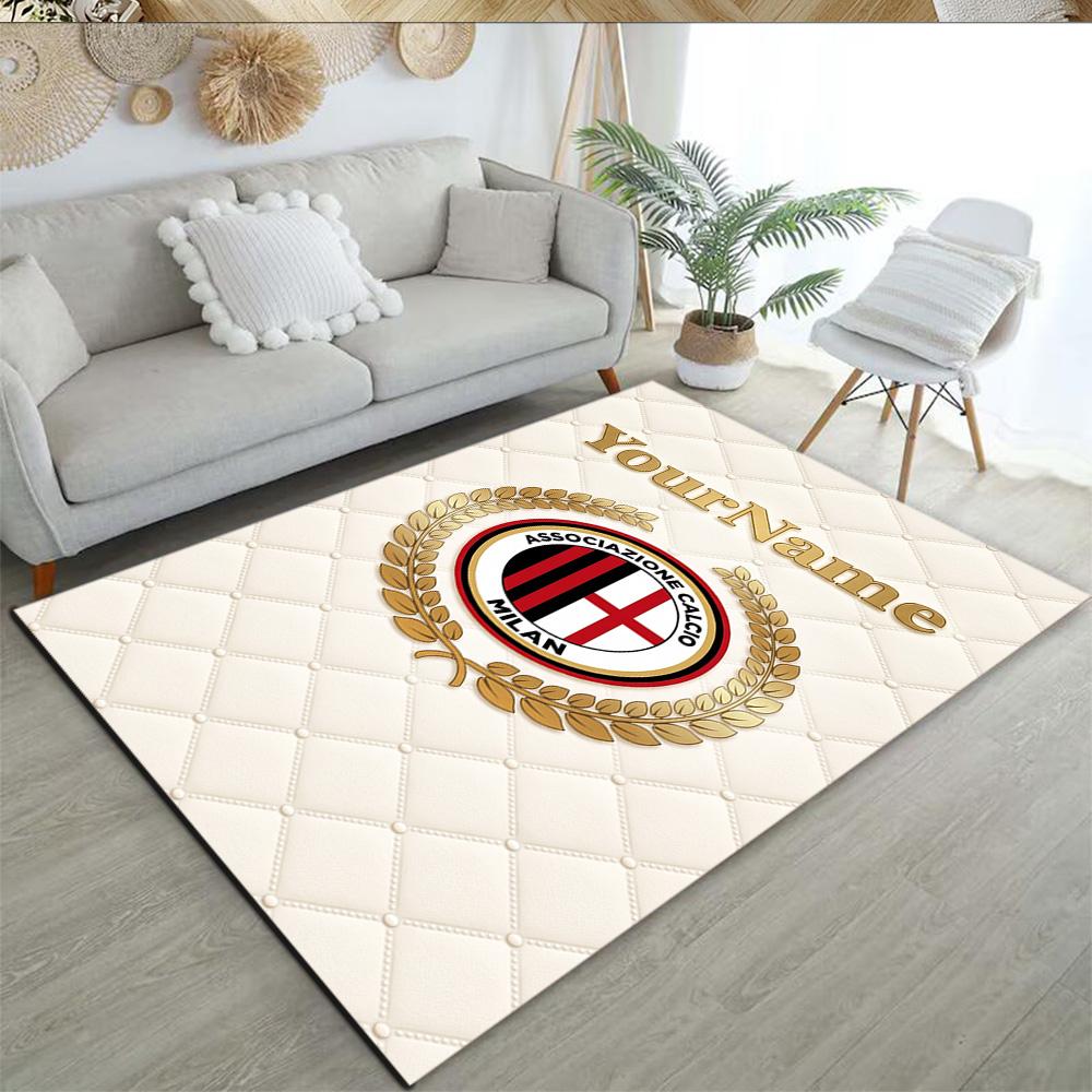 Ac Milan Customize Your Name Area Rug Suitable for Outdoor Hallway Dining Room Bedrooms Antislip Carpet Anime Office Decor Birthday/Christmas Gift