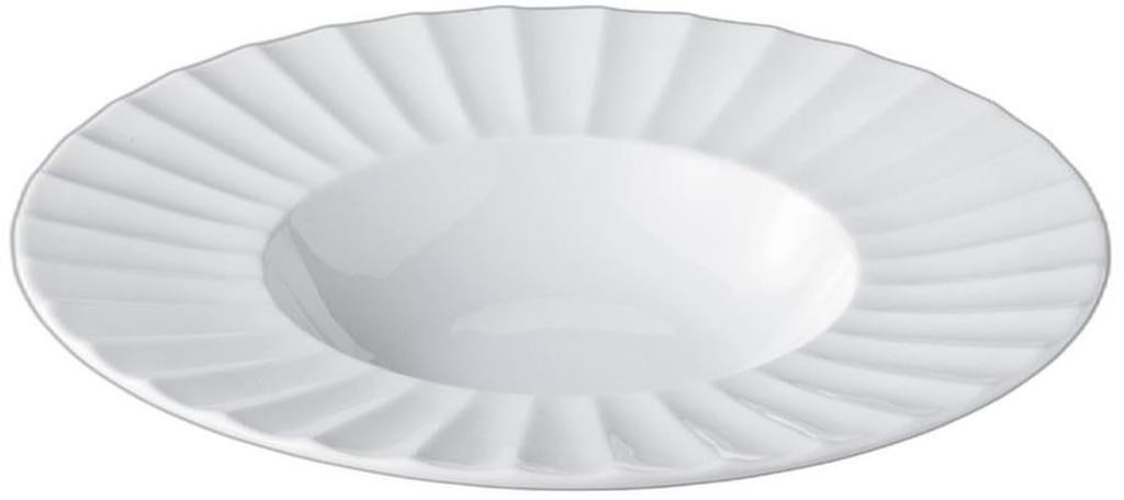 Fluted 24cm Soup Bowl X X White Porcelain Soup Bowl by Setomonohonpo [24.5 24.5 4.5cm]