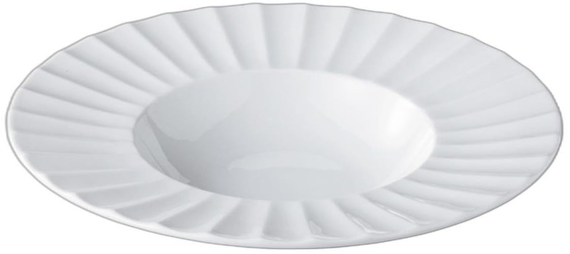 

Fluted 26cm Soup Bowl x 26 x White Porcelain Soup Bowl by Setomonohonpo [26 4.5cm]