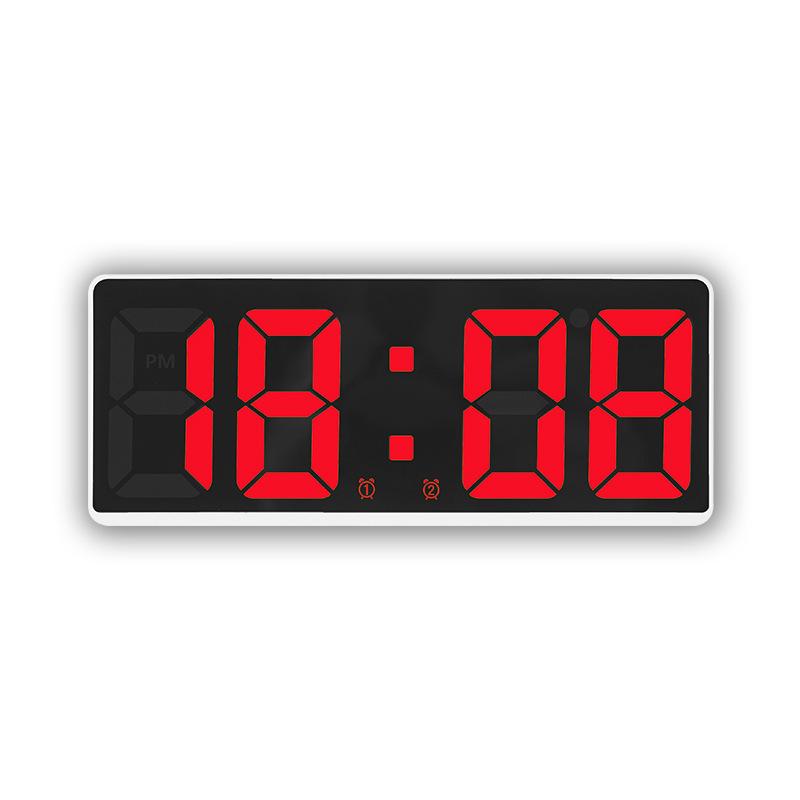 Minimalist Dual Alarm LED Clock - Large Screen Digital Bedroom Bedside Korean Style (6628)