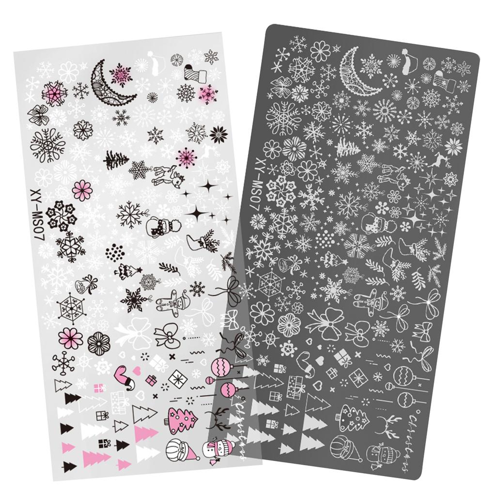 Nails Stamp Templates Christmas Series Nails Art Stamping Plates Snowflake Nails Plates Manicuring Print Stencils