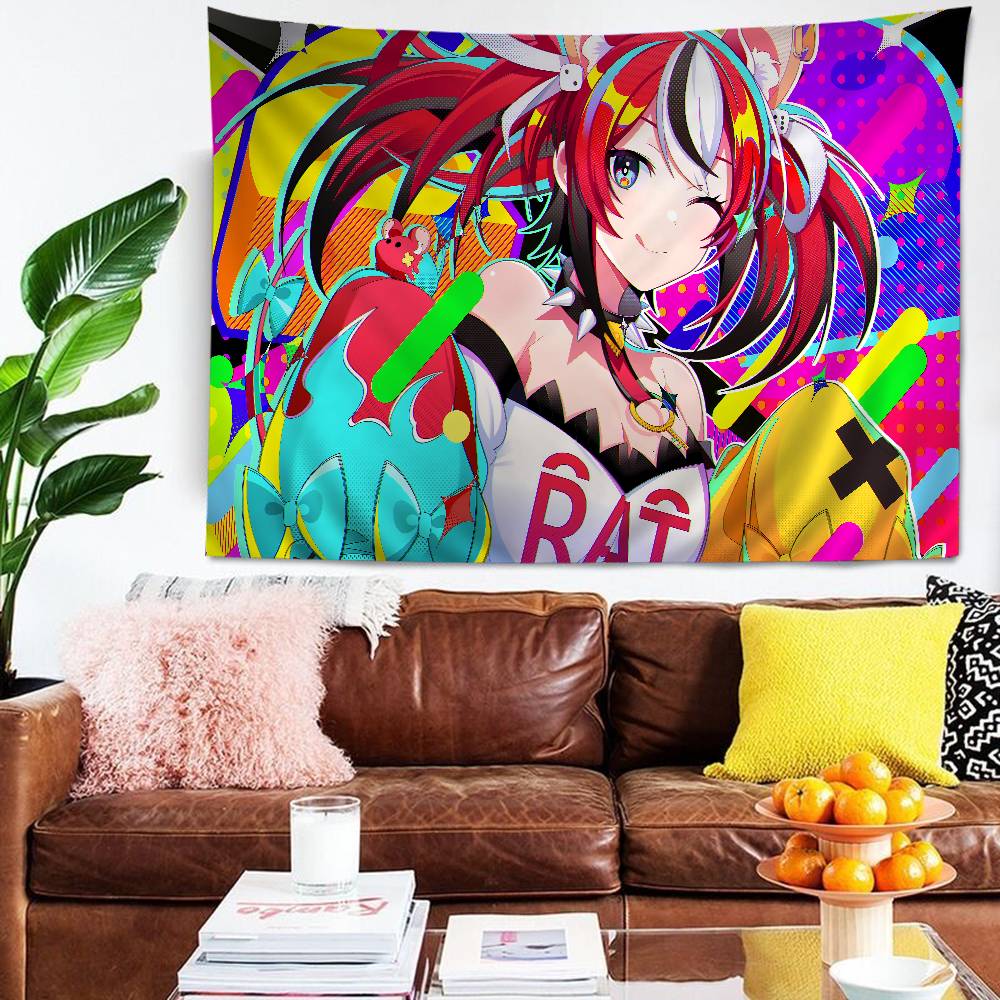 Game HHololiveS HHakos Baelz Hanging Bohemian Tapestry Bohemian Wall Tapestries Mandala Kawaii Room Decor
