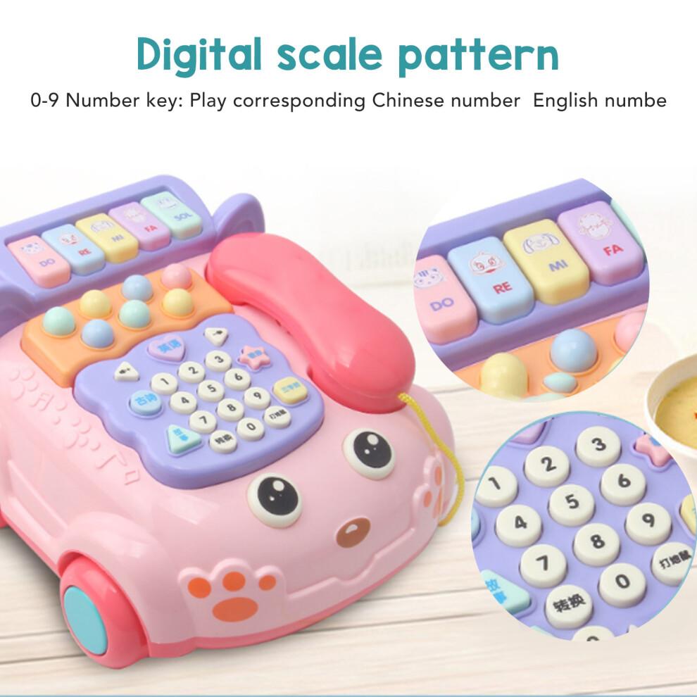 Baby Phone Toy with Music, Lights, Bilingual Educational Fun In Pink 200x190x115mm