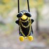 Gypsum Cool White Swing Duck with Sunglasses Automoblie Decor Car Rearview Mirror Ornaments Creative Duck Auto Decoration