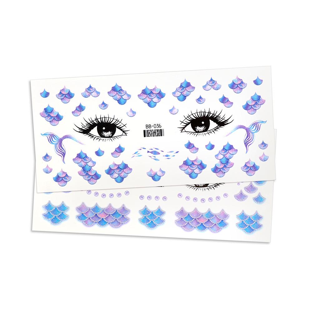 Waterproof Butterfly Glitter Face Tattoo Stickers for Festival Dance Parties