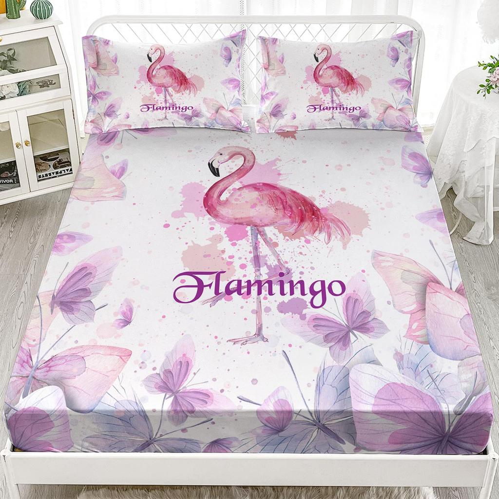 Beautiful Butterfly Pattern Mattress Three-Piece Digital Printing Mattress Bedding Set Adult Children