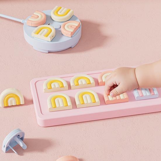 8 Stück Steckdosen-Kindersicherungsabdeckungen, 2/3-polige Steckdosensicherungsstecker-Kappen, Kindersichere Steckdosenschutz mit verstecktem Zuggriff