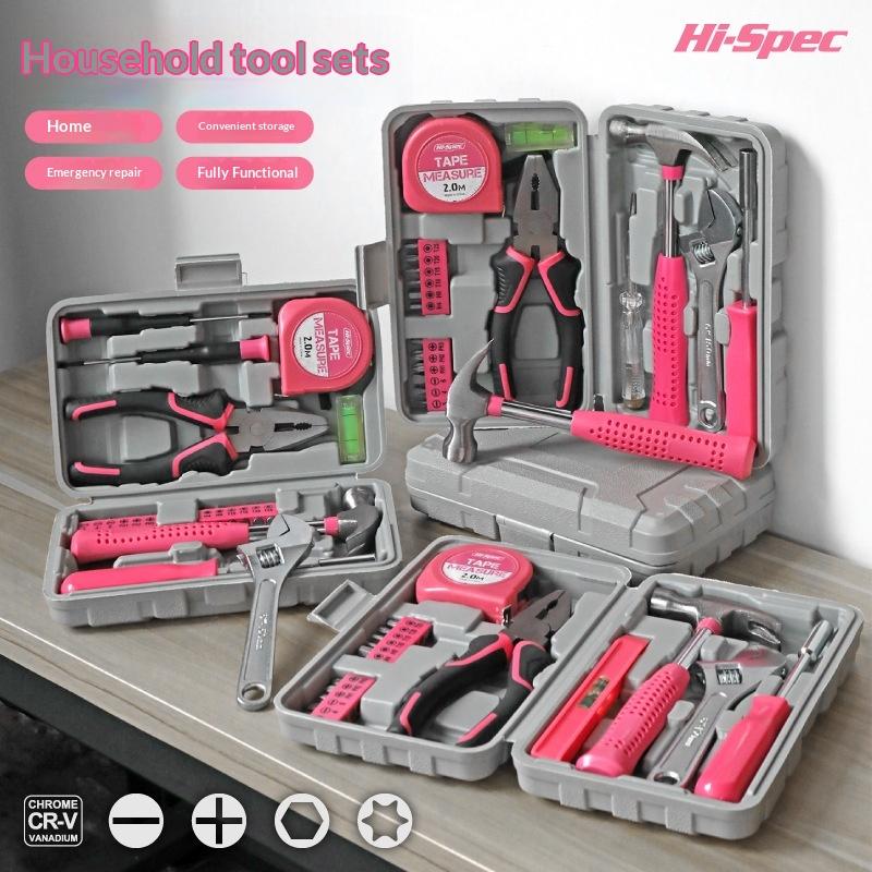 13/24Pcs Diy Tool Kit For Women Mini Home Toolbox Set With Hammer Pliers Wrench Screwdriver Basic Starter Tools