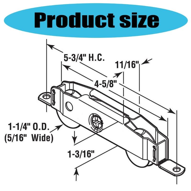 1/2/3pcs Sliding Glass Door Rollers 1-1/4inch Steel Ball Bearing Aluminum Alloy Window Door Pulley Rollers Easy To Use