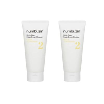 No.2 Deep Clean Fresh Cream Cleansing Foam 1+1 Set Hydrating & Purifying Face Wash (120ml + 120ml)