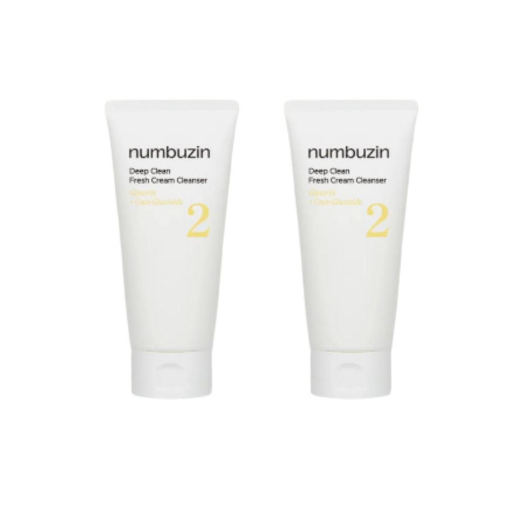 Numbuzin No.2 Deep Clean Fresh Cream Cleansing Foam 1+1 Set Hydrating & Purifying Face Wash (120ml + 120ml)