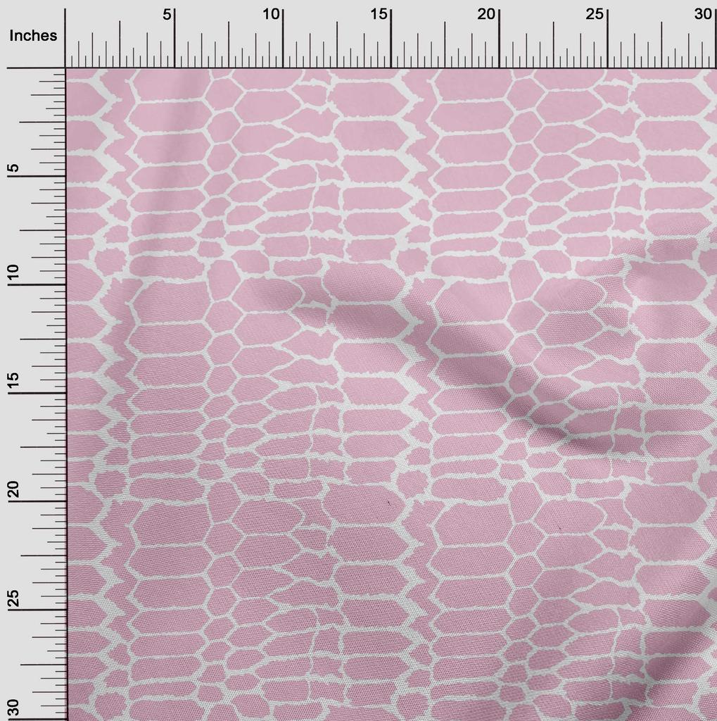 oneOone Cotton Flex Blush Pink Fabric Snake Animal Skin Craft Projects Decor Fabric Printed By The Yard 40 Inch