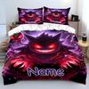 Custom Name Pokemon Bedding Set With Classic Gengar Printing,Bed Set Pillowcase Adult Bed Cover Bedroom Bed Set Exquisite Gifts