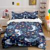 Cartoon Sharks And Ocean Elements Bedding Set For Kids Luxury Gift 3Pcs Digital Print Comforter Set Soft Comfortable Breathable