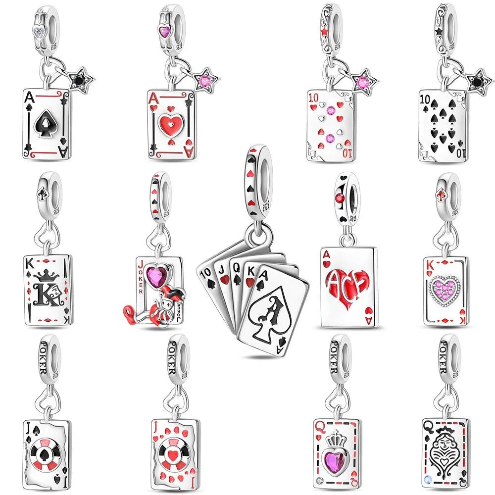 Pendentif Carte de Poker Couleurs Cuivrées Pour Breloques Couleurs Cuivrées Bracelet Original Pour la Fabrication de Bijoux