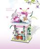 Creative Flower Shop Street View Mini Block Rose Orchid Plum Cherry Blossoms Narcissus Lily Florist Building Brick Figures Toys