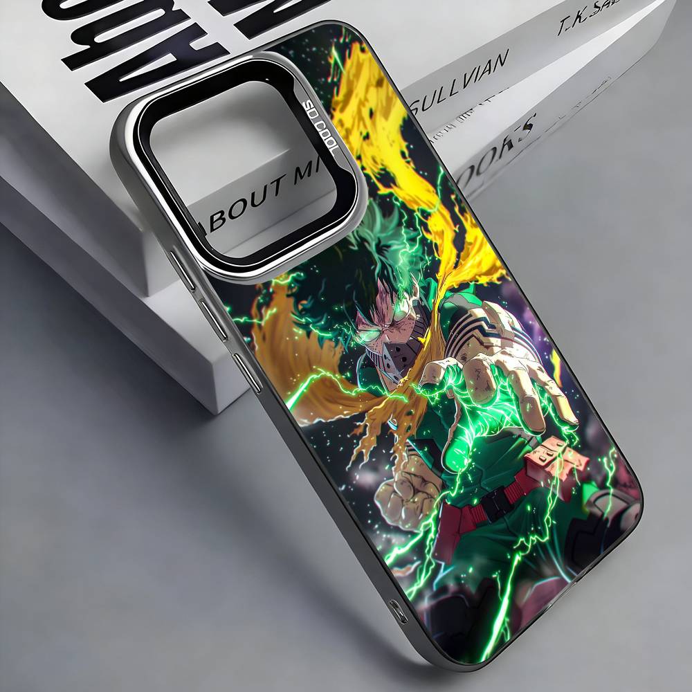 I-Izuku M-Midoriya M-MHA Colorful Silver Back Phone Case For IPhone 17 16 15 14 13 12 11 Plus Pro Max Plus