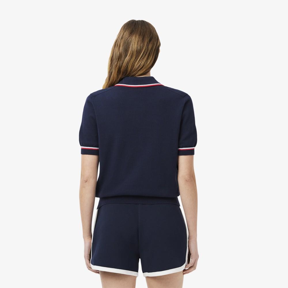 Lacoste Women's Color-Tipped Polo Sweater AF9283-55GGWI