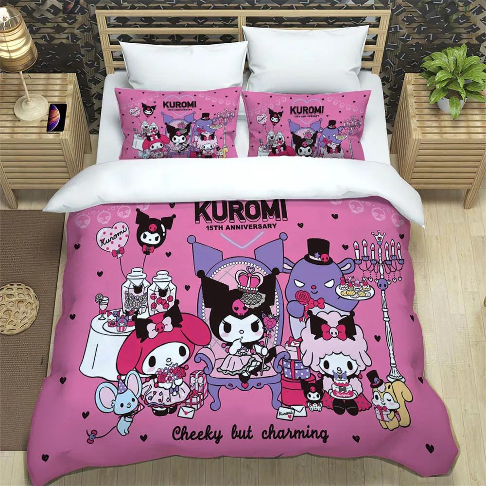 Cute My Melody Bedding Sets Exquisite Bed Pillowcase Children Duvet Cover Bed Comforter Set Bedding Set Luxury Birthday Gift
