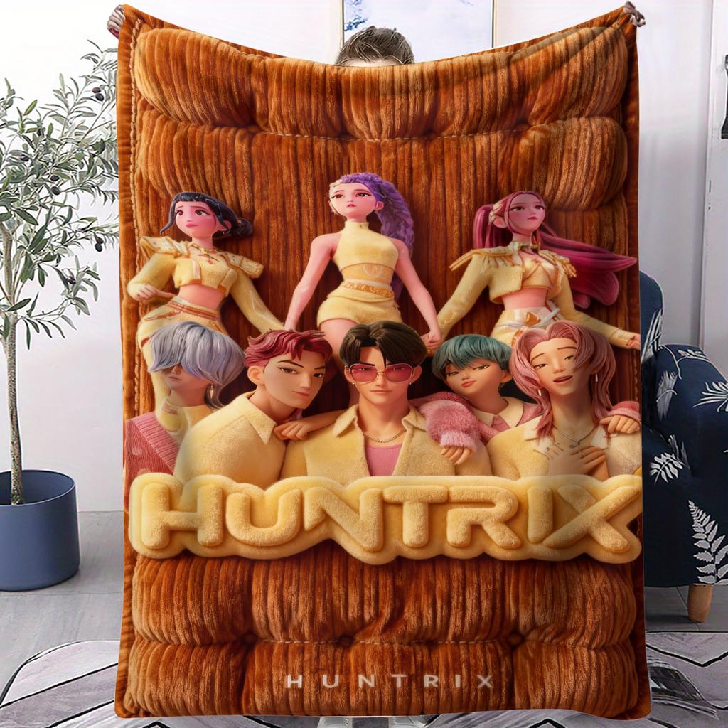 All Scene KPop Devil Hunter Blanket With Small Cover Portable Versatile For Bedrooms Sofas Cars Offices Napping All Seasons