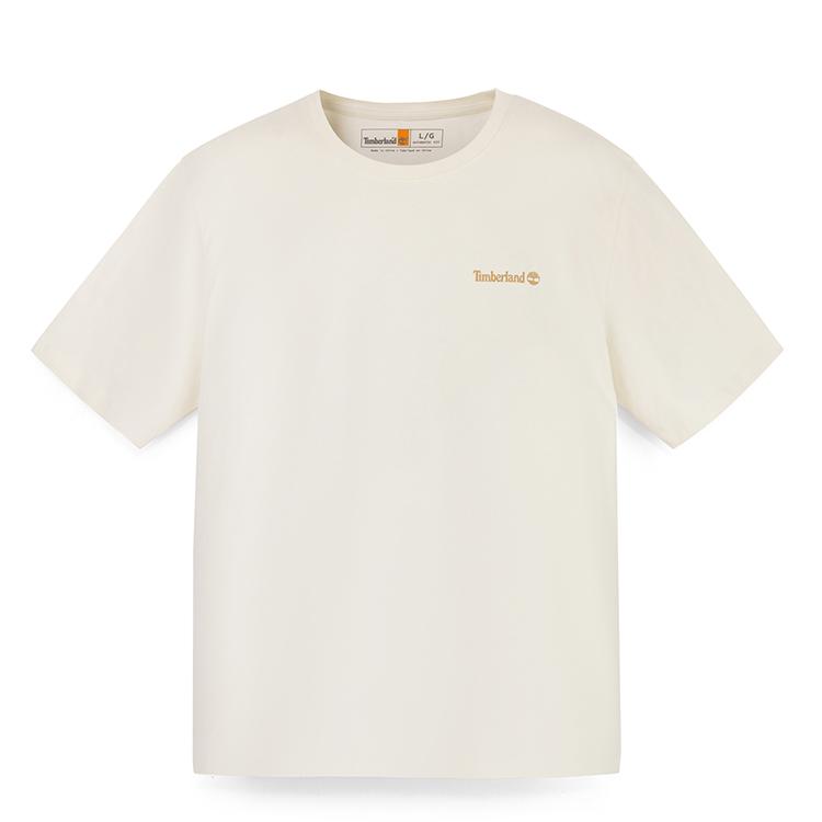 Timberland T-Shirts Men's Ivory Crew Neck Moderate Straight Fit A5RMMCM9