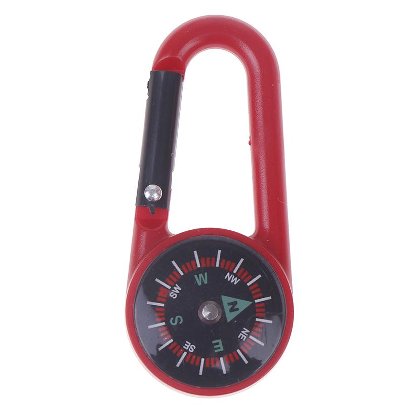 

Мини-компас-карабин для улицы, кемпинг, многоцветный брелок, быстросъемная пряжка для альпинизма, пешего туризма, рюкзака с компасом красный
