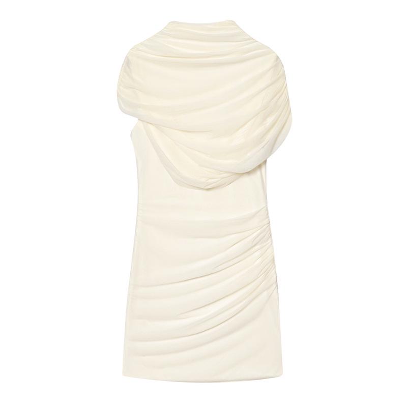 Autumn 2025 Women s Versatile Slimming Casual Dress - Unique Design Large грязно-белый