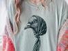 Tauben Schal Shirt, Elegantes Tauben Vogel Liebhaber Tee, Vintage Feminines Vogel Grafik T-Shirt, Süßes Tauben Geschenk