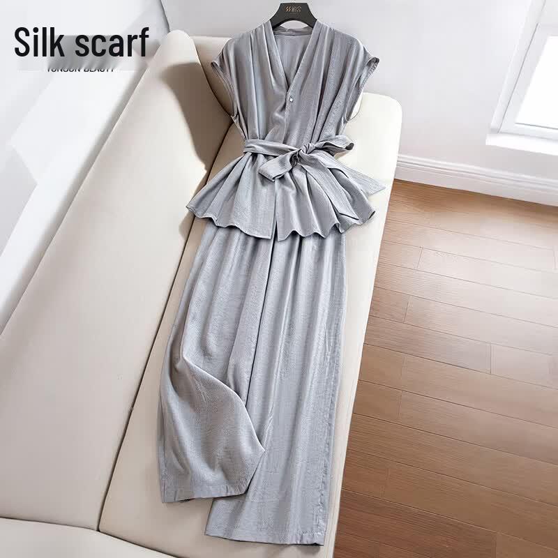 Sisbaishe Women s Summer Linen Blend Two-Piece Set S