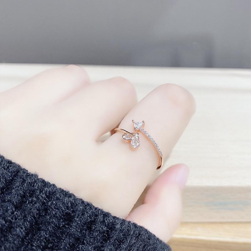 Adjustable Women's Ring Temperament Tide Ring Design Fashion Personality Commuter Style Index Finger Ring Wedding Party Jewelry Elegant Accessories