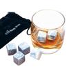 Pierre à whisky - Lot de 9 - Granit - Pochette de rangement en mousseline - Gris