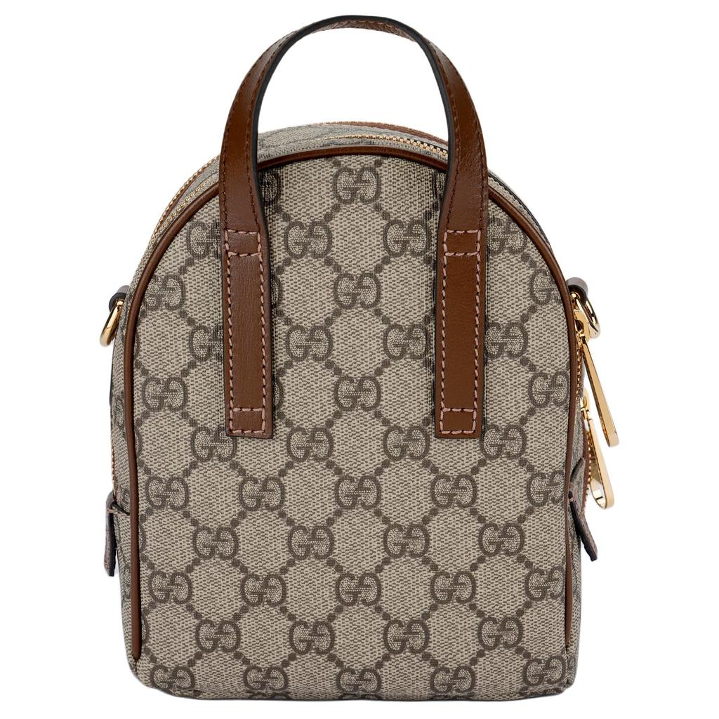 Gucci Vintage Logo Canvas And Leather Backpack Men backpack Beige Brown 725654-92TCG-8563