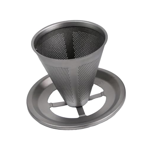A.S.F. OUTDOOR All-Titanium Coffee Dripper, Double-Layer Filter, Paperless, Metal, Camping, Outdoor