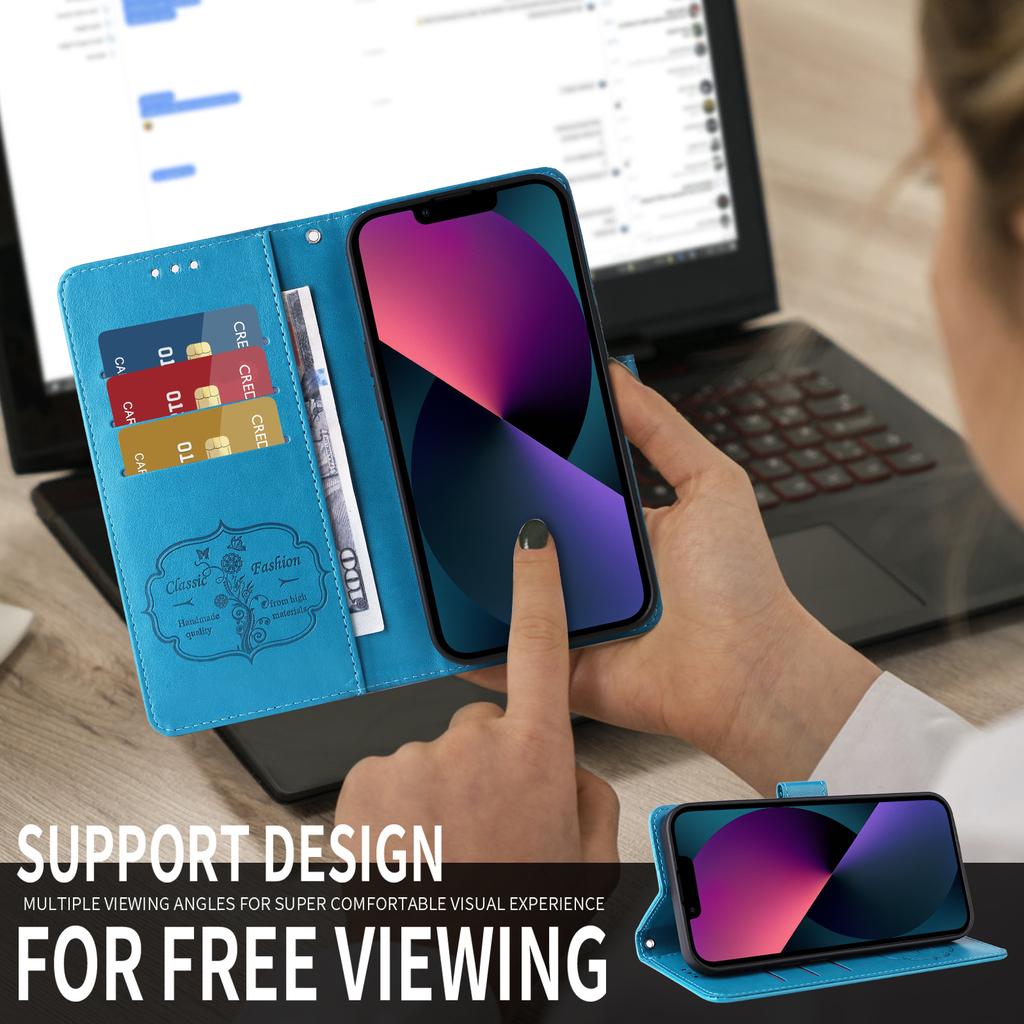 For TECNO Pova 7 Ultra 5G Leather Case Butterfly Floral Imprint Wallet Stand Cover