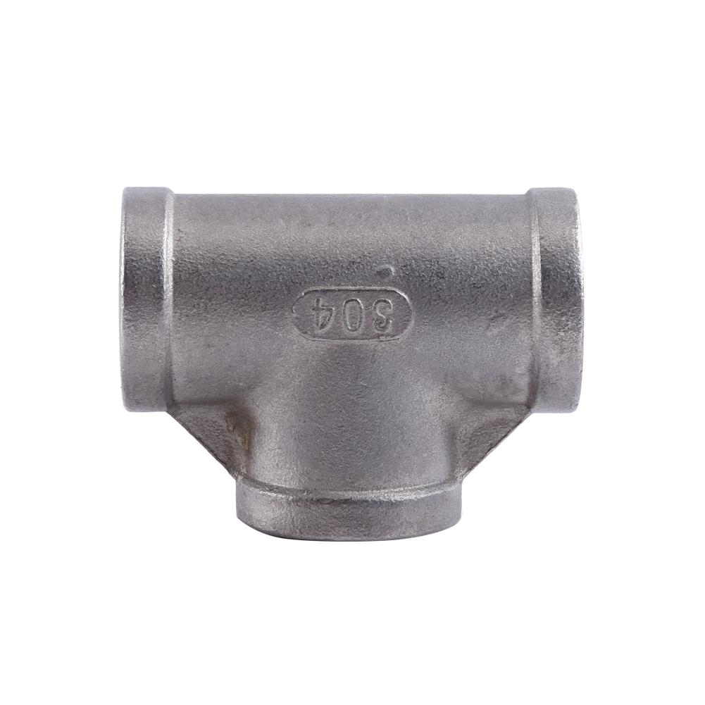 Brand New  Tee 3 Way Female Threaded Pipe Fittings Stainless Steel SS 304   (1 2  52mm )