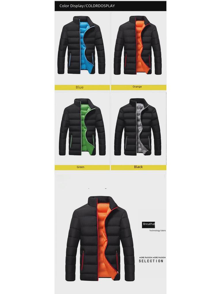 Men's Winter Stand Collar Down Cotton Running Jacket 2023