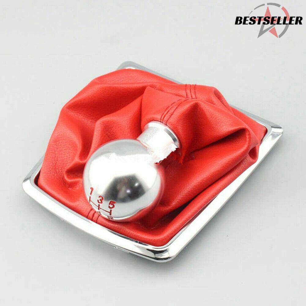 Silver 5 Speed Aluminum Alloy Gear Shift Knob Boot For Ford Focus 2005-2011