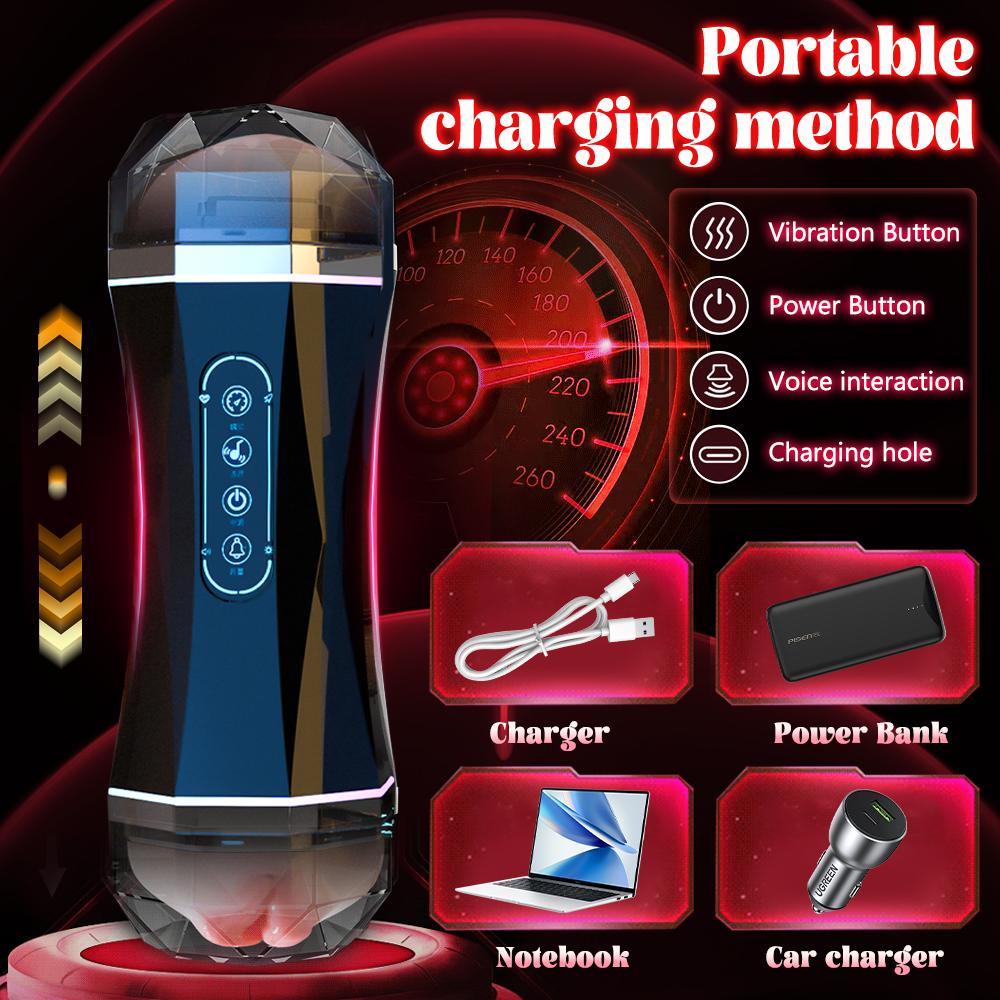 Adult Toy for Men Male Masturbator Cup Blowjob Sex Machines Pocket Vagina Pussy Voice Interaction Penis Trainer Sex Toy for Men