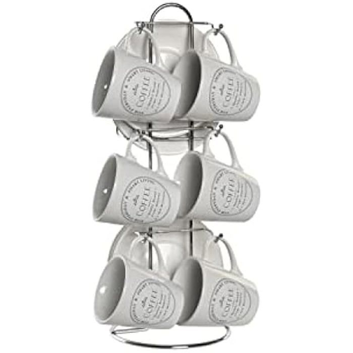 Ensemble De Tasses Avec Assiettes - DKD HOME DECOR - Standard - Métal Et Grès - Blanc - 2 Pièces