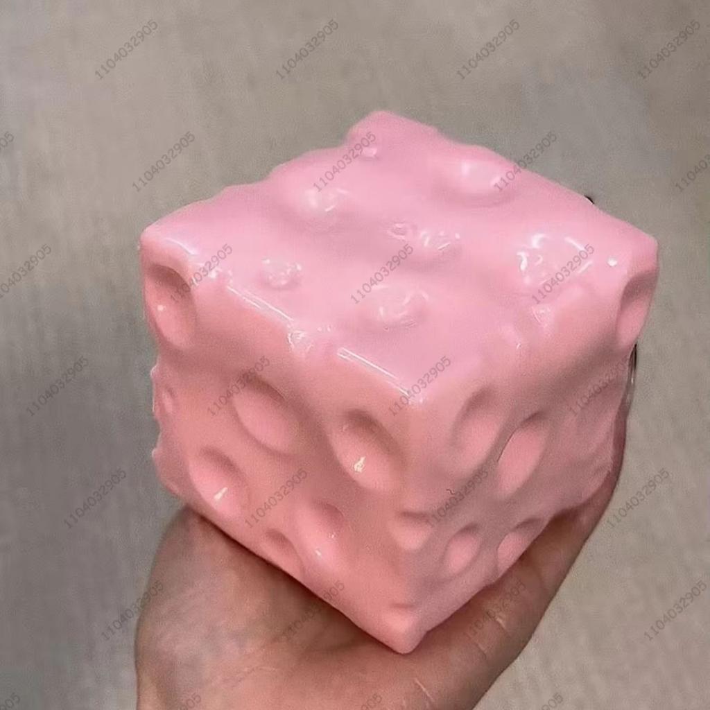 Jumbo Käsewürfel Stressball Große formbare Käse-Quetschball Nicht hüpfendes Fidget-Spielzeug ASMR Sensorisch Anti-Stress Weihnachtsgeschenk