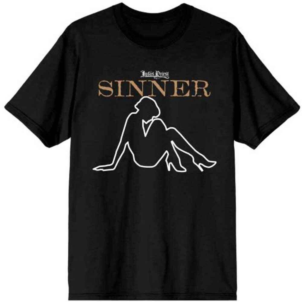 

Judas Priest Sin After Sin Sinner Slogan Lady Черная футболка - НОВАЯ L