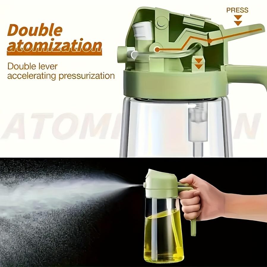 1pc Leak-Proof Olive Oil Spray Bottle - Dual-Use Plastic Dispenser with Fine Mist & Pour Spout, Ideal for Salads, BBQ & Cooking, Easy Hand-Wash