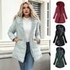 Damen Winter Winddichter Puffer Mantel Dick Gefütterte Fleece Gefütterte Daunenjacke Reißverschluss